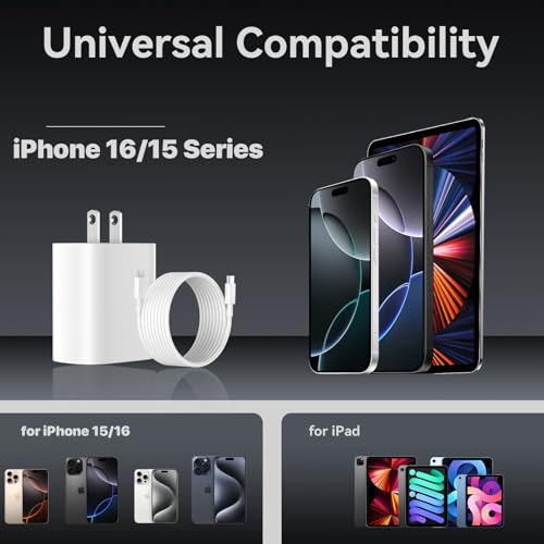 Ultimate i Phone 16 Pro Max Fast Charger with 8 FT USB-C Cable – High-Speed Wall Adapter in Stylish Purple – Compatible with i Phone 15 Series and i Pad Pro – Perfect for Quick Charging on the Go – Enhance Your Charging Experience with Extended Reach and Reliability