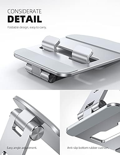 Lamicall Premium Adjustable Tablet Stand – Versatile Foldable Holder for 4.7″ to 13″ Devices – Ideal for i Pad Pro, Galaxy Tabs, and Kindle – Ergonomic Design for Optimal Comfort and Stability – Sleek Silver Finish Perfect for Work, Entertainment, and Travel – Compact, Durable, and Lightweight for Effortless Portability – Enhance Your Viewing Experience with Adjustable Angles and Hands-Free Operation – The Ultimate Tablet Accessory for Productivity and Relaxation