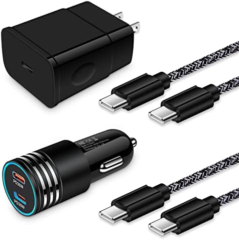 Rapid Charge Type C 25 W Samsung Galaxy Charger – Dual Port Car Charger with 60 W Output & USB C Cable for Ultimate Compatibility and Efficiency – Perfect for A Series, S Series, and On-the-Go Power Needs