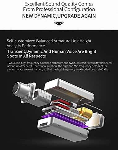 KZ ZS10 Pro 5-Driver Hi-Fi In-Ear Monitor Earphones – Premium Hybrid Metal Earbuds with Advanced Noise Cancelling for Audiophiles – Ergonomically Designed for Comfort and Universal Device Compatibility