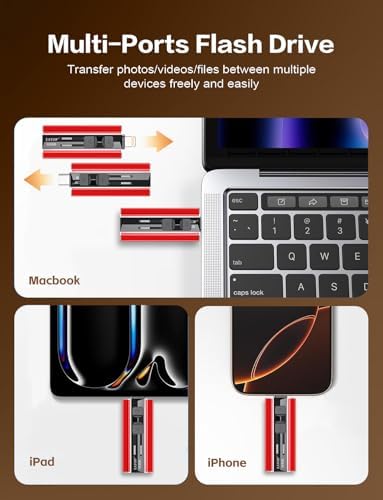 High-Speed 512 GB Flash Drive for i Phone & i Pad – Versatile USB Memory Stick for Effortless Backup of Photos & Videos, Compatible with Android & PC – Plug and Play Convenience, Sleek Red Design for Modern Tech Lovers