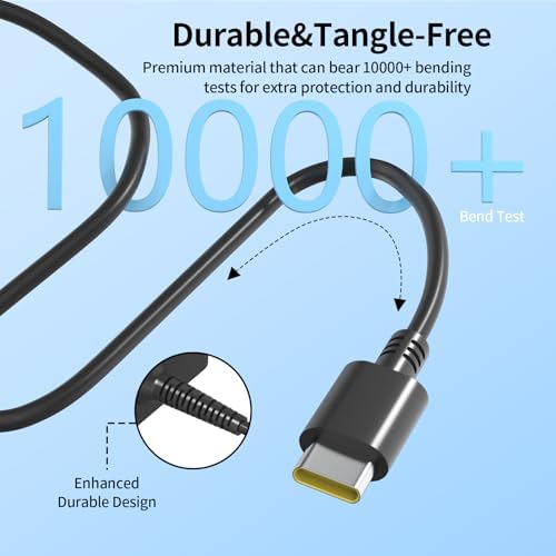Premium 65 W USB-C Power Adapter for Lenovo Think Pad & Chromebook – Ultra-Fast Charging with Advanced Safety Mechanisms – Versatile Compatibility for Yoga, Ideapad, and More Models – Durable, High-Performance Laptop Charger for Efficient Device Management – Reliable Power Source Ensuring Optimal Functionality and Longevity