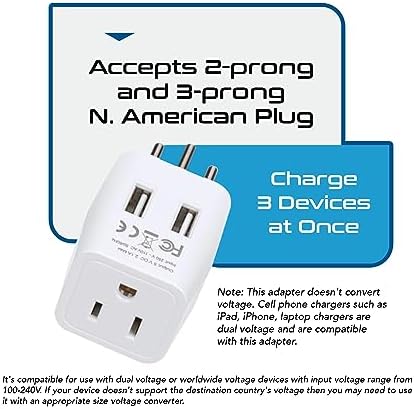 Compact Dual USB Travel Adapter for Effortless Charging in Australia, New Zealand, and China – Essential Type I Plug for Phones, Tablets, and Cameras – Quick Charge Capability with Universal Compatibility for Hassle-Free Global Adventures