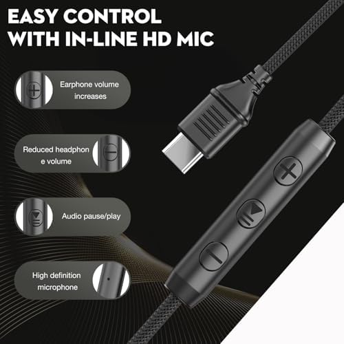 Ultimate USB C Over-Ear Headphones with Enhanced Noise Isolation and Built-In Microphone – Superior Stereo Audio for i Phone 15/16 Pro, Laptops, and Tablets – Perfect Travel Buddy in Striking Blue/Black Finish