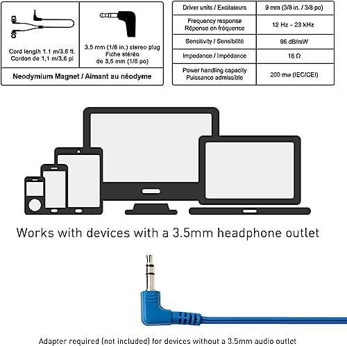 Panasonic Ergo Fit Wired Earbuds with Microphone – Superior Sound Quality with Ergonomic Comfort, Universal 3.5 mm Jack Earphones for Phones and Laptops in Stylish Metallic Purple – Custom-Fit Earpieces (S/M/L) for Optimal Audio Experience and Hands-Free Calls – RP-TCM125-VA