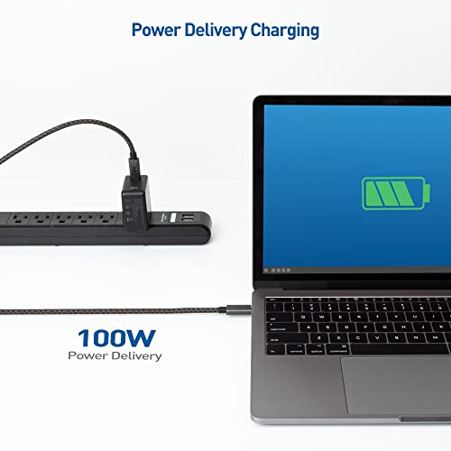 Elevate Your Charging Game with the 10 FT Cable Matters Braided USB C Cable – Fast 100 W Charging & 480 Mbps Data Transfer for Mac Book Pro & PS5 Controllers – Durable, Tangle-Free Design for Ultimate Flexibility and Performance