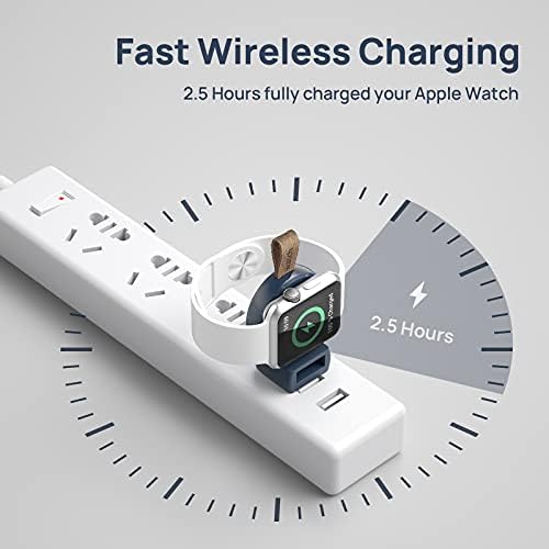 Portable Magnetic Wireless Charger for Apple Watch – Fast Charging i Watch Accessory for Ultra, Series 1-9, and SE – Travel-Friendly Cordless Design for Ultimate Convenience and Durability