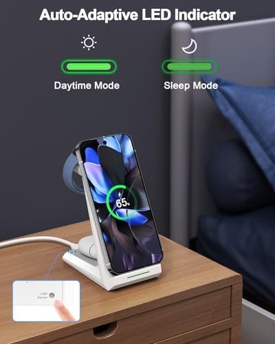 NANAMI 3-in-1 Wireless Charging Dock – Fast Charge Station for Google Pixel 9 Pro/XL/8/7/6, Buds Pro 2, and Watch 3/2 – Versatile Qi Charger with PD 3.0 Adapter for Home and Office – Safe, Ergonomic Design with Magnetic Pixel Watch Compatibility and Universal Device Support – Perfect Gift for Tech Lovers and Google Enthusiasts