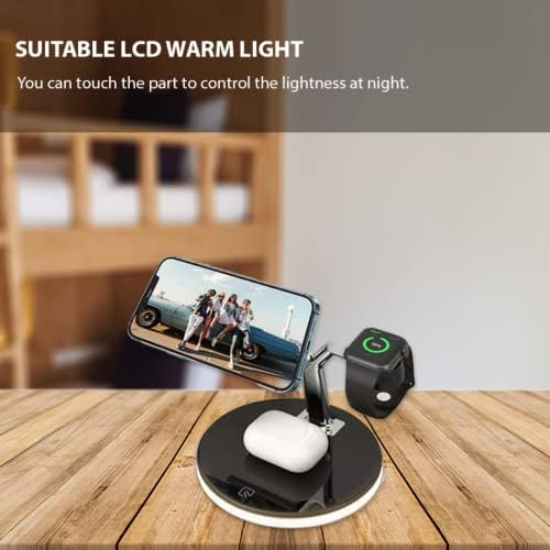 3-in-1 Wireless Charging Station – Fast Charger for i Phone 14/13/12/11 Pro Max, Apple Watch Series 8/7/6/5/4/SE, and Air Pods Pro 3/2 – Sleek White Design with Adapter for Ultimate Compatibility and Speed