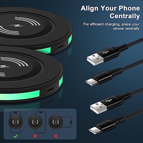 15 W Fast Wireless Charging Pad with QC 3.0 Adapter | Universal Charger for Samsung Galaxy S Series, i Phone 16-11 Pro Max, and Google Pixel 9-4 XL | Optimize Your Charging Experience with Enhanced Compatibility and Speed