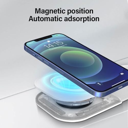 Revolutionize Your Charging Experience with the 3 in 1 Portable Wireless Charging Station for Apple Devices – Fast Charge Your i Phone, Apple Watch, and Air Pods Anywhere with Universal Travel Adapter for US/UK/EU/AU and Powerful 20 W Technology – Sleek, Compact Design for Home, Office, and Travel Use – Enhanced Safety Features to Prevent Overcharging