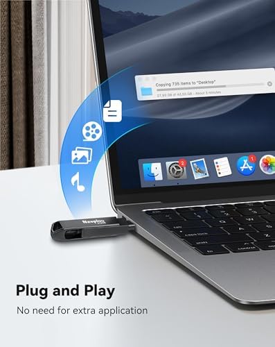 256 GB Lightning & USB-C Flash Drive for i Phone/i Pad – Ultra-Fast USB 3.0 Memory Stick for Effortless Photo & Video Backup – Plug & Play External Storage Solution (Sleek Silver Design) – Perfect for Seamless Data Management and Expansive Memory Needs