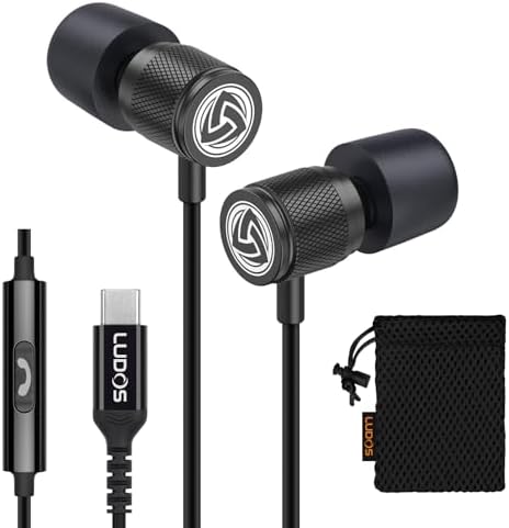 LUDOS Ultra Magnetic USB-C Earbuds for i Phone 16 & Samsung Galaxy – Superior Sound Performance with 5-Year Warranty, Ergonomic Comfort for All-Day Use, Tangle-Free Magnetic Design for Music and Calls – Sleek Black Finish