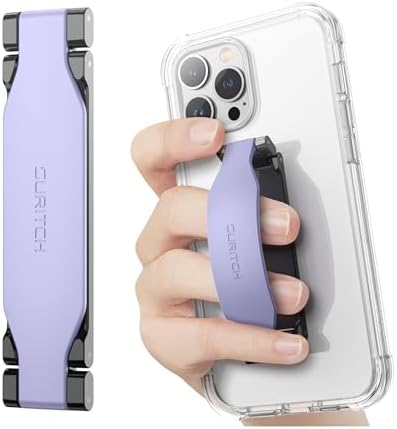 SURITCH 2-in-1 Silicone Phone Grip and Kickstand Holder – Universal Finger Loop Strap for Superior Stability and Comfort, Compatible with i Phone, Samsung, and Most Cases, 3.15″ Black – Premium Drop Protection and Effortless Hands-Free Viewing Solution