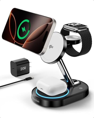 Ultimate 3 in 1 Wireless Charging Station for Apple Devices – Qi2 Magnetic Charger for i Phone 12-16, Apple Watch 2-Ultra 2, and Air Pods Pro – Sleek Ivory White Design for Fast, Efficient, and Clutter-Free Charging Experience