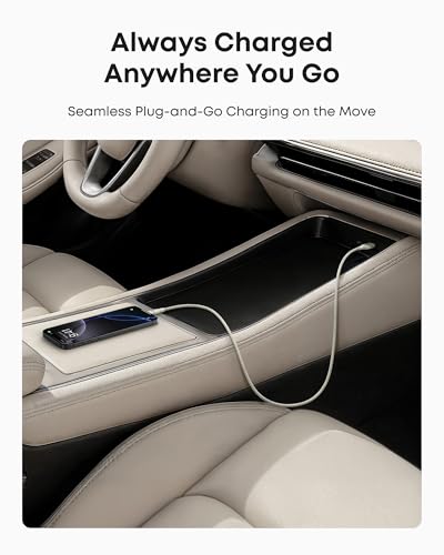 Eco-Friendly Anker Car Play Cable – 6 ft Upcycled Braided USB A to USB C Charger for i Phone 16, 15 Pro Max & Samsung Note20 – Fast Charging & Seamless Connectivity in Stylish Violet – Durable, Tangle-Free Design for Ultimate Driving Experience