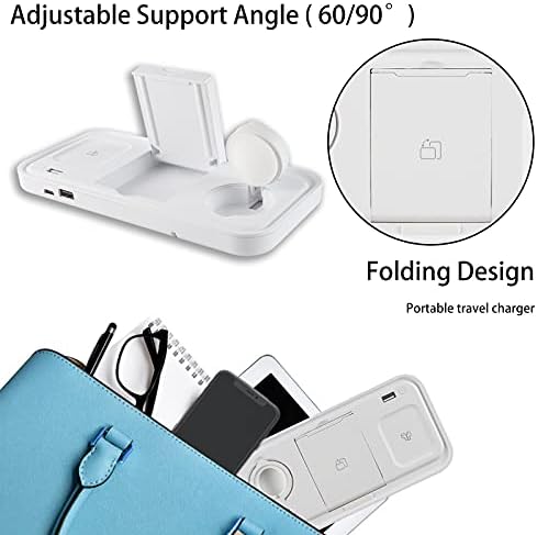 Innovative 4-in-1 Wireless Charging Station Lamp – Seamless Integration for i Phone, Samsung & Qi-Enabled Devices, Effortless Charging for Air Pods & Apple Watch Series 2-6 – Stylish White Design for Home or Office Use – Anti-Slip Base for Stability and Enhanced Convenience