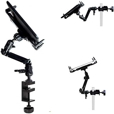 Heavy-Duty 4-Way Adjustable Aluminum Alloy Tablet Mount Stand – Perfect for Delivery Drivers & Mobile Professionals – Universal Compatibility for 7-12″ i Pad Pro, Galaxy, Surface Pro Tablets – Lightweight, Stable, and Easily Transportable for On-the-Go Productivity