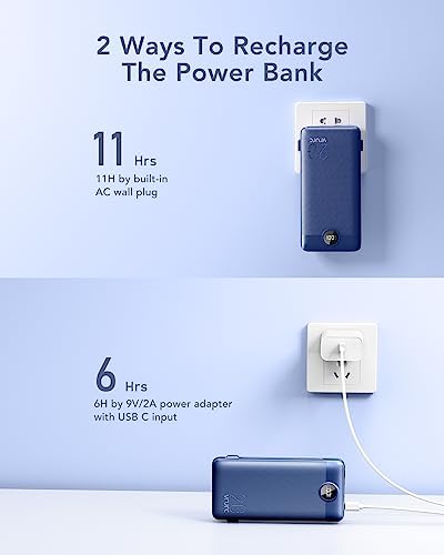 VRURC 20000 m Ah Pink Portable Charger – Fast Charging Power Bank with Built-in Wall Plug & Cables, LED Display, 4 Outputs & Dual Inputs for Effortless Travel Charging Solutions, Ideal for Busy Lifestyles and Enhanced Device Compatibility
