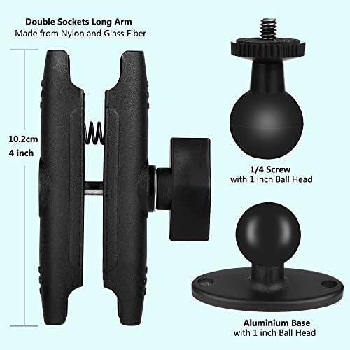 Peastrex 360-Degree Adjustable Phone Wall Mount Holder with Long Arm and Drill Base – Universal Smartphone Stand for i Phone 14, Samsung Galaxy, GPS, and Cameras – Versatile Hands-Free Solution for Home, Truck, and Car Use