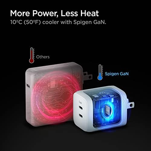 Spigen Ga N III 35 W Dual USB-C Fast Charger – PD 3.0 Power Adapter for i Phone 16 Series, Galaxy S25/S24, i Pad Pro M4, Pixel 8/8 a – Compact & Efficient Charging Block for Home and Travel