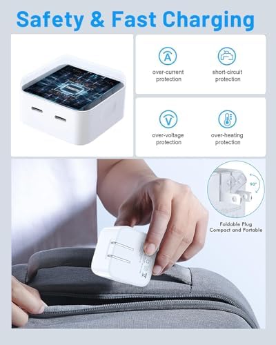 Universal 30 W USB-C Fast Charging Adapter with 6 ft Type C Cable – Optimized for Google Pixel 8/7/6/5 Series, i Phone 15/Pro/Pro Max, and Galaxy S25/S24/S23 – Compact Wall Charger for Effortless Power Delivery and Enhanced Device Compatibility