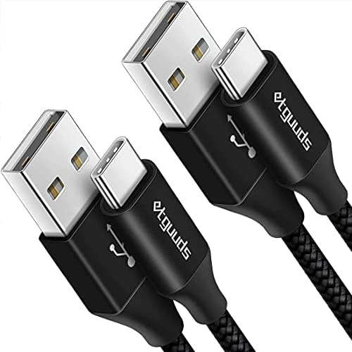 Premium 12 ft Braided USB C Cable (2-Pack) by etguuds – Fast Charging & Data Transfer for Samsung Galaxy S22/S21/S20 Ultra, LG, Moto, Pixel – Durable, Universal Compatibility for Home & Office Use, Effortless Connectivity