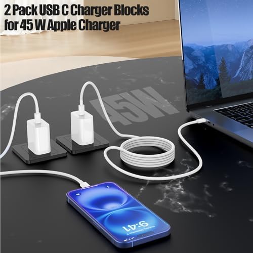 Ultimate 45 W USB-C Fast Charging Bundle for i Phone 16/16 Pro Max & 15/15 Pro Max – Dual 10 FT MFi Certified Type C Cables Included, PD 3.0 Compatible for i Pad Pro, Mac Book M1/M2, Air Pods – Compact & Portable Power Solution