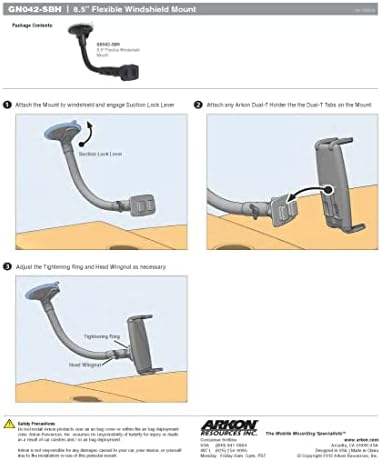 ARKON Universal Windshield and Dash Phone Holder Mount – Secure i Phone X, 8, 7, 6 S, 6 & Galaxy Note Support, 360° Rotation, Enhanced Stability for Safe Driving & Hands-Free Use – Perfect Smartphone Accessory for Navigation & Calls