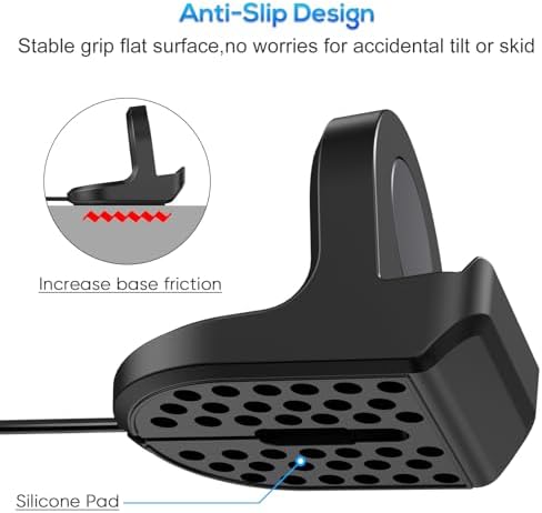 Optimize Your Charging Routine: Premium Non-Slip Charger Dock for Samsung Galaxy Watch 7, Ultra, 6 Classic, 5 & 5 Pro – Durable Silicone Stand with Fast USB-A Cable – Elegant Black Finish Perfect for Home and Office Decor – Ultimate Stability and Style for Smartwatch Enthusiasts