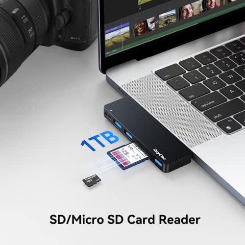 Maximize Your Mac Book Pro Experience with Our Premium USB C Hub Adapter – Multiport Thunderbolt 3 Dongle for 14/16 Inch Models, Effortlessly Connect USB 3.0 Devices and Access SD/TF Cards, Perfect for 2018-2022 Mac Book Air and Pro Users!