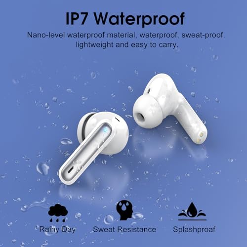 Next-Generation Bluetooth 5.4 Wireless Earbuds – 40-Hour Battery Life & IP7 Waterproof Design for Ultimate Resilience – Deep Bass & Crystal-Clear Communication with Advanced 4 ENC Microphones – Ideal for Active Lifestyles on i OS & Android – Transform Your Audio Experience Now!