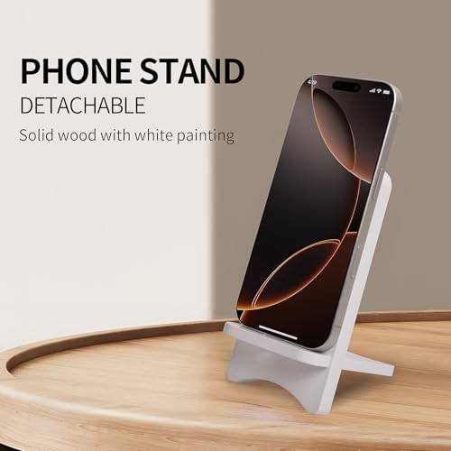 Versatile Solid Wood Phone Stand – Premium Desktop Holder for All Phone Types, Non-Slip Design with Sleek Black Finish, Ideal for Home & Office Use, Enhancing Productivity and Style