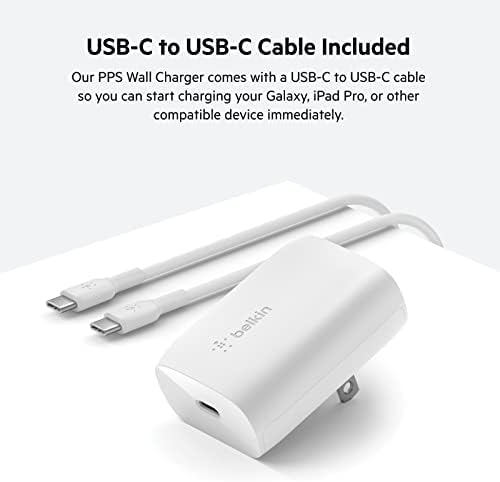 Belkin 30 W USB-C Fast Charger Block – Universal Compatibility for i Phone 16 Series, Galaxy S25, i Pad & More – Compact Design with Overcharge Protection for Travel Efficiency and Reliable Performance