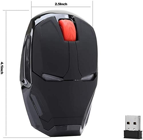 Transform Your Workspace with the Mikayoo Ergonomic Wireless Mouse – Stylish Iron Man Design for Ultimate Comfort and Performance, 2.4 GHz Connectivity with USB Nano Receiver, 50 ft Wireless Range for Laptops, PCs, and Mac Books – Perfect for Gaming and Productivity