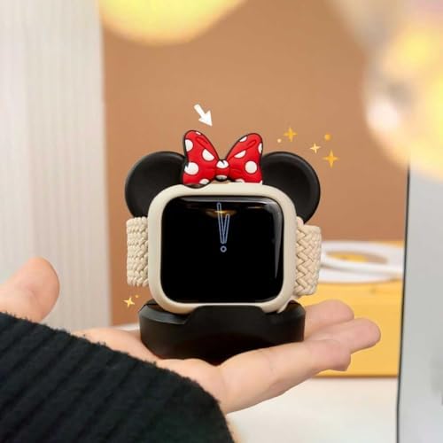 Stylish Cartoon Silicone Apple Watch Charging Dock – Enhanced Nightstand Compatibility for All Series Ultra/8/SE2/7/6/5/4/3/2/1 – Fast-Charging Solution with Tidy Cable Management for Personalized Décor and Elevated Viewing Experience