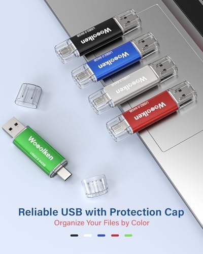 Wooolken 32 GB USB C Flash Drive 2 Pack – Versatile Dual USB 3.0 OTG Memory Stick for i Phone 16/15, Android Devices & Computers – High-Speed Data Transfer, Compact & Durable for On-the-Go Storage Solutions