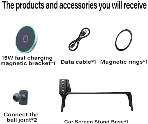 Car Phone Holder for 2022-2025 Honda Civic Accessories Apply to 7/9 Inch Touch Screen 15W Fast Wireless Charger Screen Fixed Clip Cell Phone Mount Hands-Free 360 Degree Rotation – Enhanced Compatibility and Speed