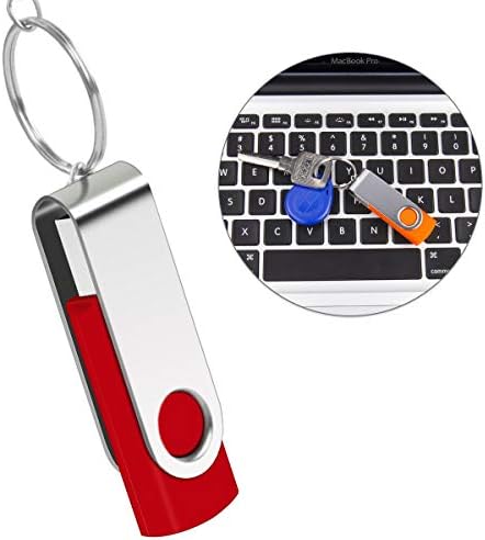 Vibrant 64 GB USB Flash Drive Pack – 5 Colorful Metal Swivel Thumb Drives with LED Indicator & Lanyards for Easy Portability – Ideal for Students & Professionals Seeking Reliable Data Storage Solutions