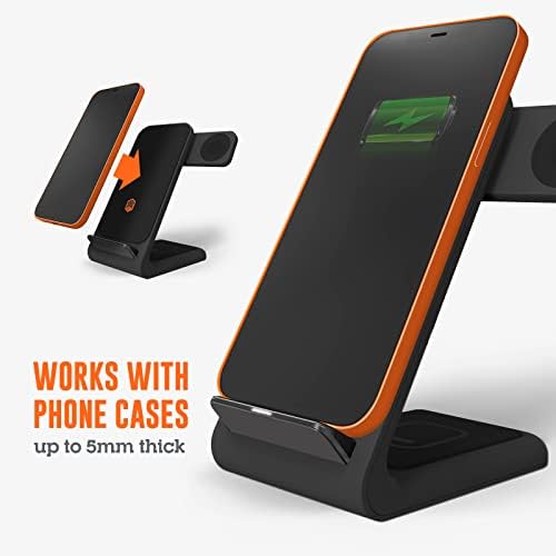 Effortlessly Charge All Your Devices with the STM Charge Tree Swing 3-in-1 Qi-Certified Wireless Charging Station – Fast 15 W Multi-Device Power Hub for i Phone, Samsung, Android, Air Pods & Apple Watch – Sleek Black Design Perfect for Home or Office Use – Streamline Your Charging Routine and Eliminate Clutter while Enjoying Safe, Reliable Power for All Your Essentials.