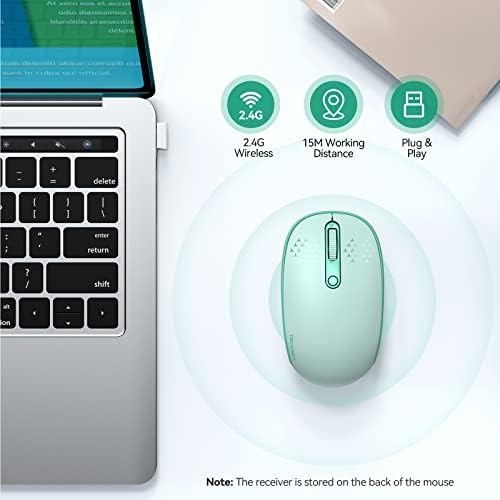 TECKNET 2.4 GHz Wireless Mouse – Ultra-Quiet & Portable Computer Companion with Adjustable DPI, USB Receiver, and Ergonomic Design for Seamless Use Across Chromebook, Laptop, PC & Mac – Enhance Productivity Effortlessly