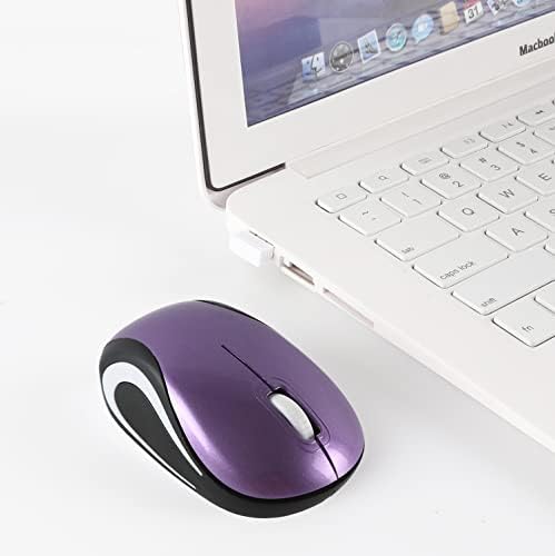 Charming Wireless Mini Mouse – Adorable Portable USB Optical Mouse for Laptops and Kids – Compact 1000 DPI Cordless Design in Fun Purple – Ideal Travel Companion and Perfect Gift for Young Tech Enthusiasts