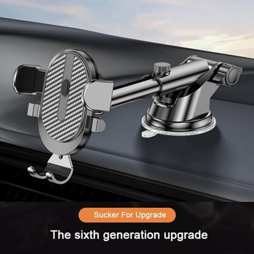 Sleek Black Universal Car Phone Holder with Strong Suction Cup – 360-Degree Rotating Smartphone Mount Compatible with i Phone 14, Xiaomi, Huawei, and Samsung – Hands-Free Vehicle Bracket for Safe Navigation and Effortless Music Control – Ideal for Every Car Interior