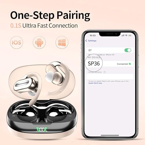 Premium Bluetooth Sports Headphones 5.4 – 50 Hours of High-Fidelity Playback, Superior Bass Enhancement, Over-Ear Design with Secure Hook Fit, Advanced ENC Noise Cancellation, IPX5 Waterproof for Extreme Durability – Ideal for Athletes and Music Enthusiasts