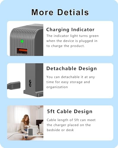 VPSUN 6-Port USB Charging Station – 50 W Rapid Multi-Device Charger for i Phone 15/14 Pro, Androids & Tablets – Space-Saving Tower Design for Home & Office – Smart Power Distribution for Optimal Charging Efficiency