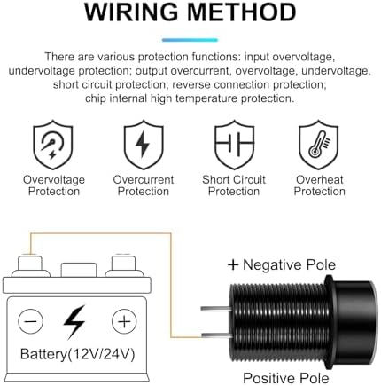 20 W Dual-Port USB-C Car Charger with Power Delivery & Quick Charge 3.0 – LED Voltage Display for Real-Time Monitoring – High-Speed Charging for i Phone, Samsung, and Android Devices in 12 V/24 V Vehicles – Ideal for Family Trips and Daily Commuting