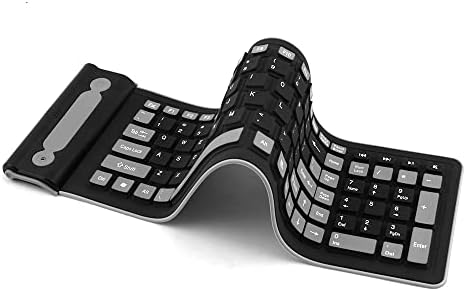 Ultimate Portable Wireless Silicone Keyboard – Rollable & Flexible 107-Key Design with Number Pad | Waterproof, Dustproof & Soft Touch Typing Experience for Laptops, PCs, Tablets & Travel Enthusiasts – Enhanced Compatibility & Effortless Storage