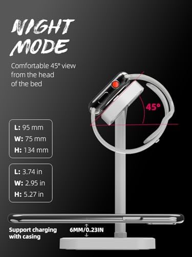 Advanced 2-in-1 Charging Station for i Watch & i Phone – Fast Charging Dock for i Phone 16/15/14/13/12/11/X/8, i Watch Series Ultra/10/9/8/7/6/SE/5/4/3/2/1, and Air Pods 2/3/4 – Elegant White Design for Optimal Device Organization and Speed Boost