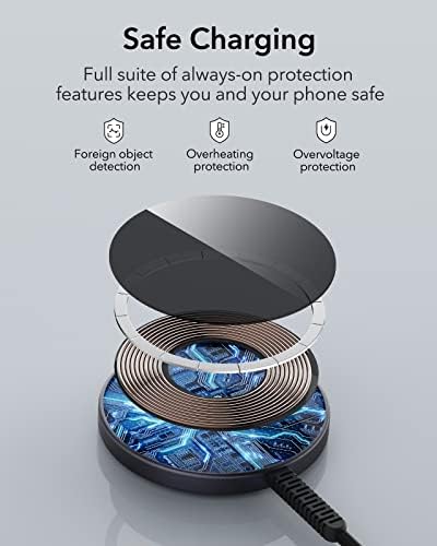 ESR Mag Safe 15 W Wireless Charger – Dual USB-C Charging Pad for i Phone 16 Pro Max, 16 Pro, 16, 16 Plus, 15, 14, 13, 12, and Galaxy S25 – Sleek Desert Titanium Finish – Effortless Magnetic Alignment for Air Pods Pro/3/4 – High-Speed Charging & Enhanced Device Compatibility