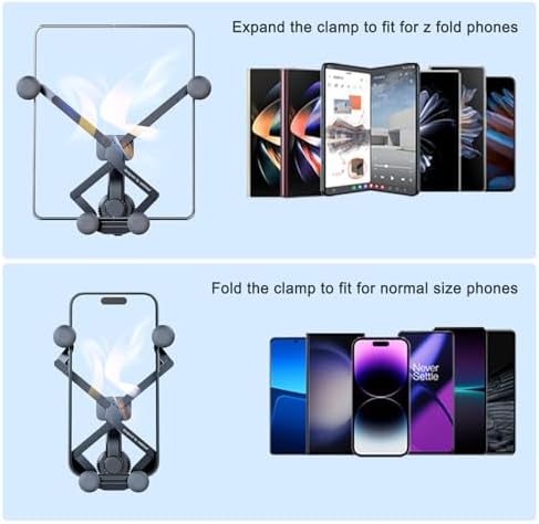 Z Fold 5 Gravity Car Mount – Versatile Dual-Form Phone Holder for Samsung Galaxy Fold Series, Google Pixel, and i Phone 16 with Thick Case Compatibility – Enhanced Stability for Safe Navigation and Hands-Free Convenience